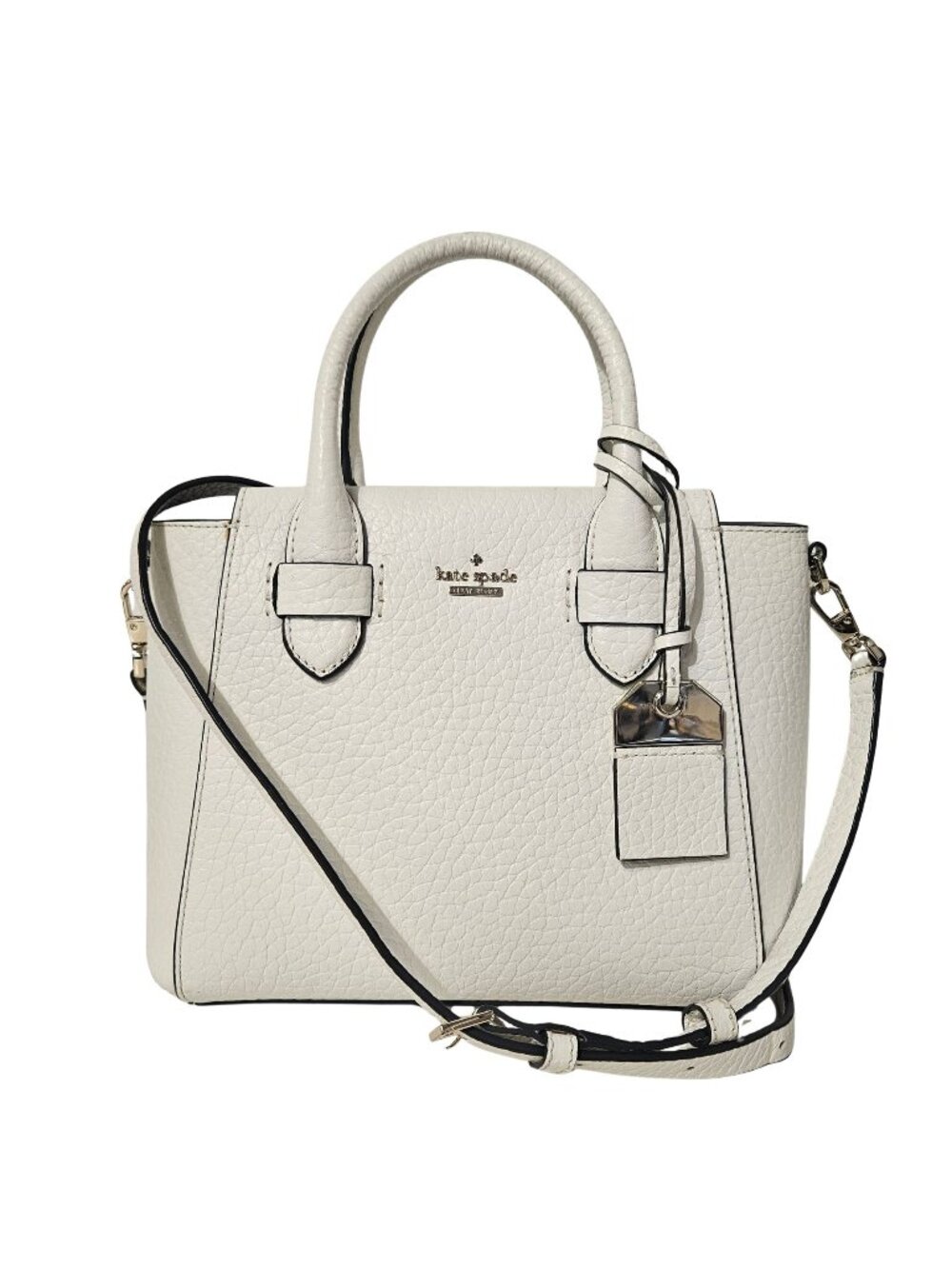 Kate Spade Carter Street White Pebbled Satchel